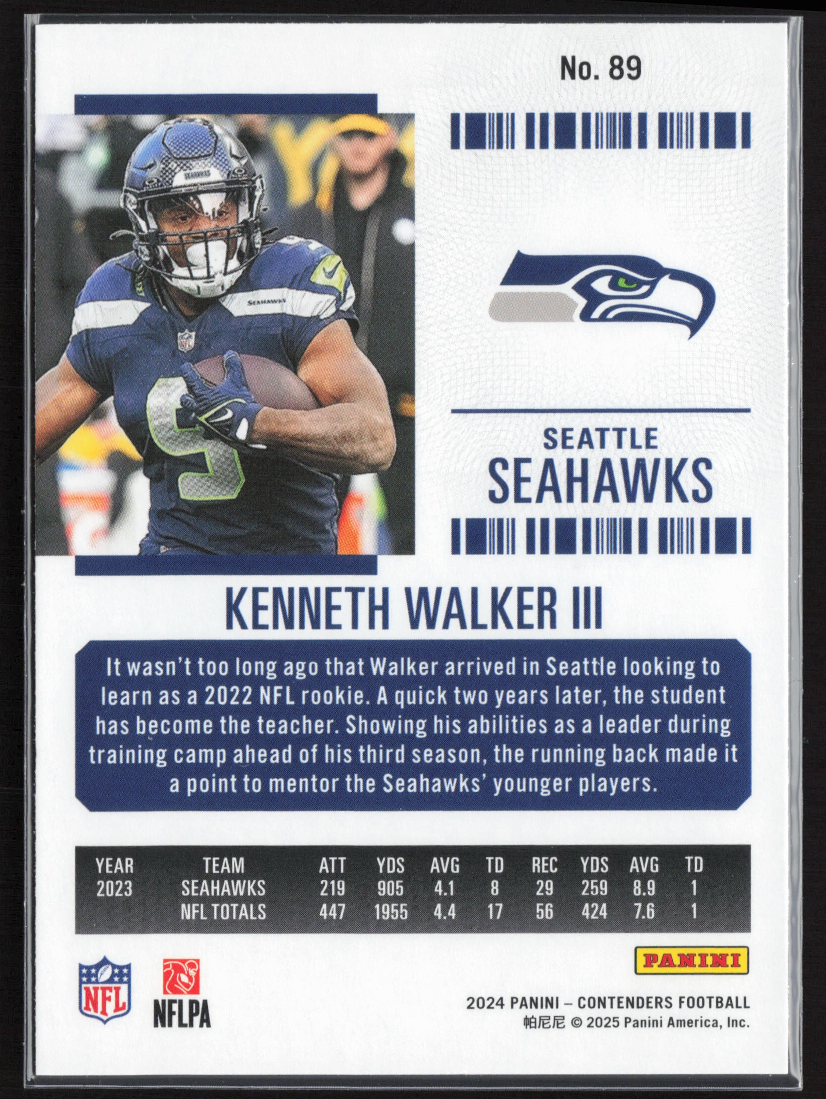 2024 Panini Contenders #89 Kenneth Walker III