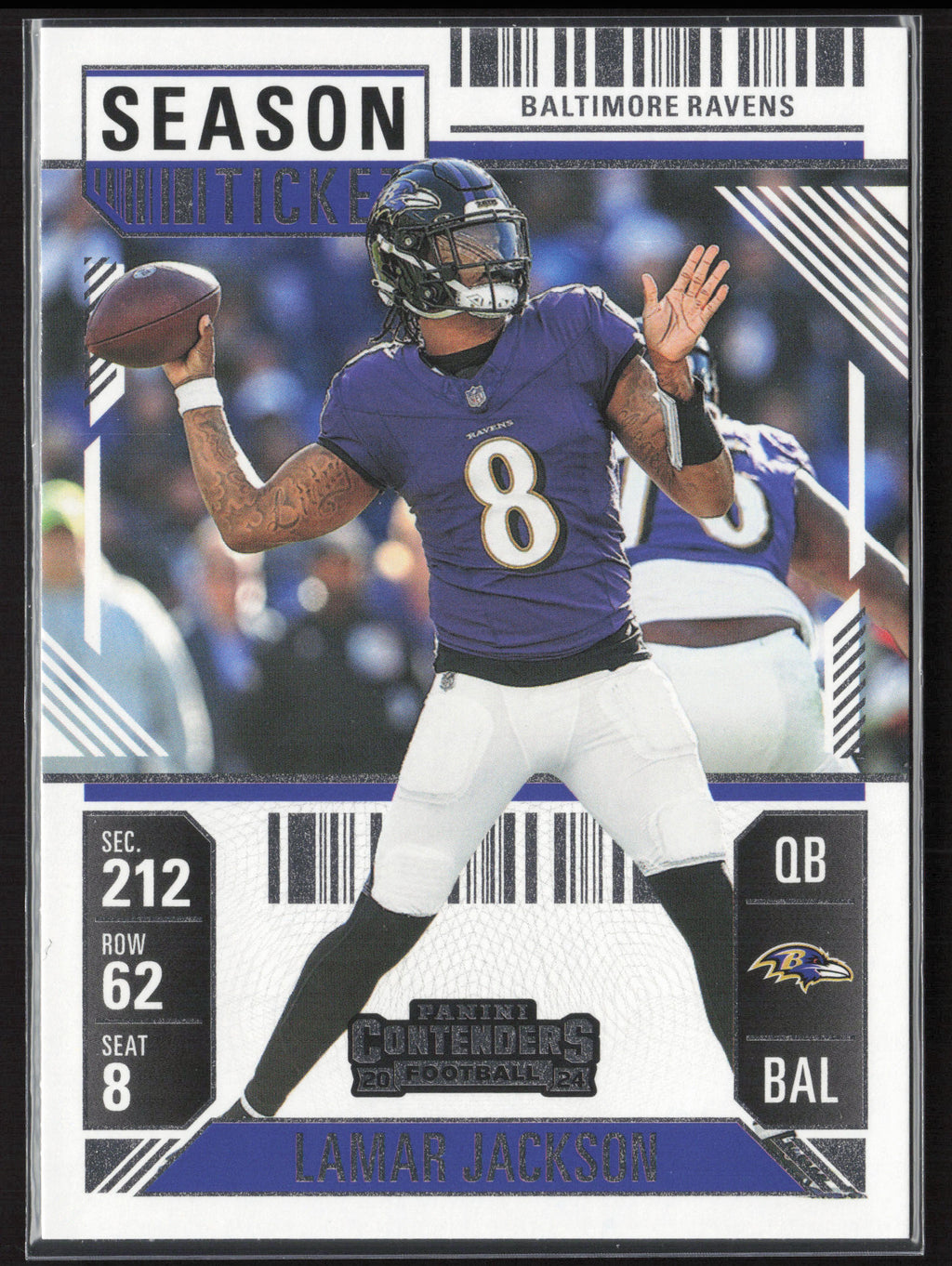 2024 Panini Contenders #7 Lamar Jackson Season Ticket Retail