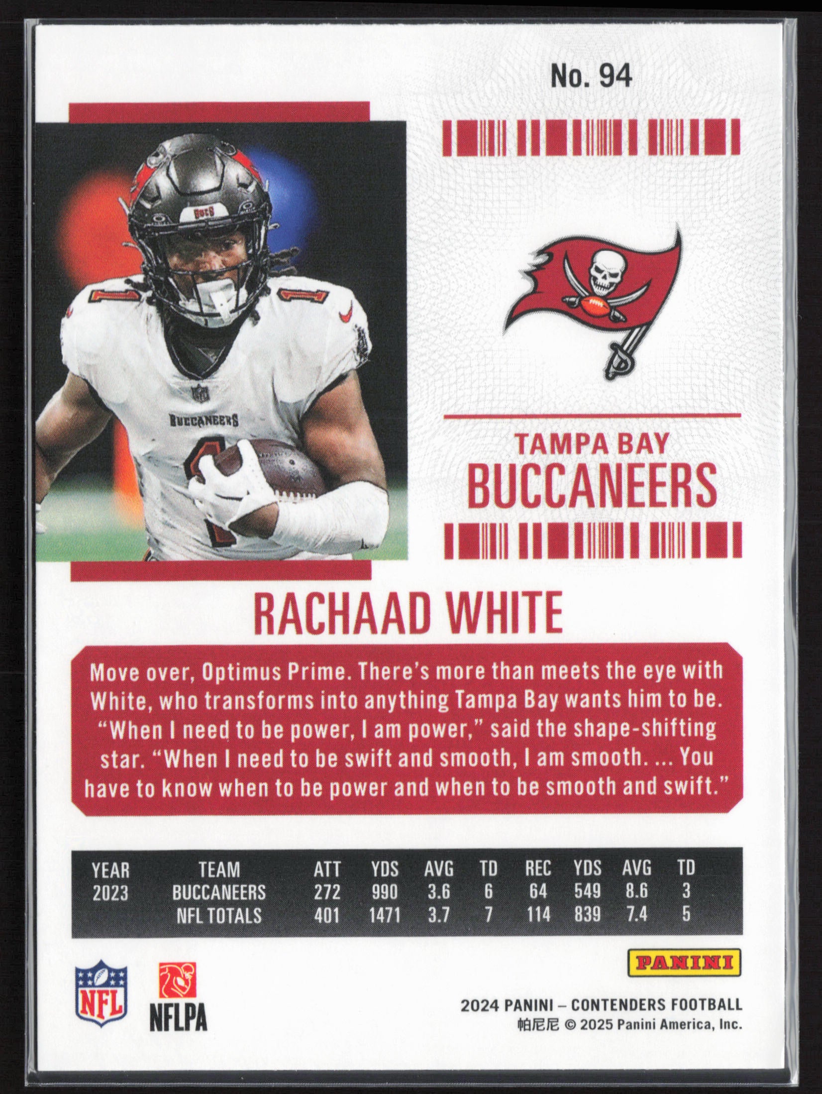 2024 Panini Contenders #94 Rachaad White Season Ticket Retail