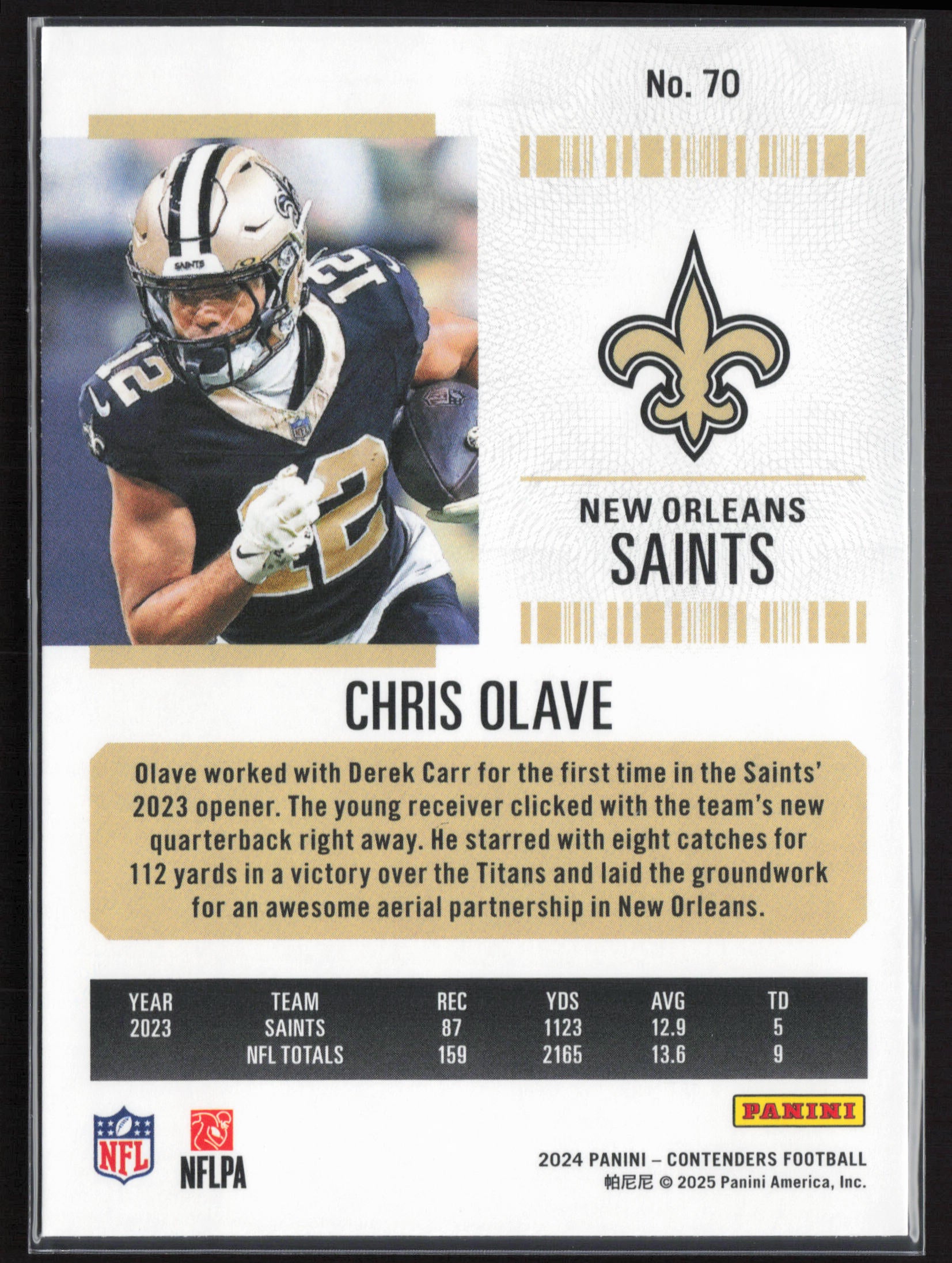 2024 Panini Contenders #70 Chris Olave Season Ticket Retail