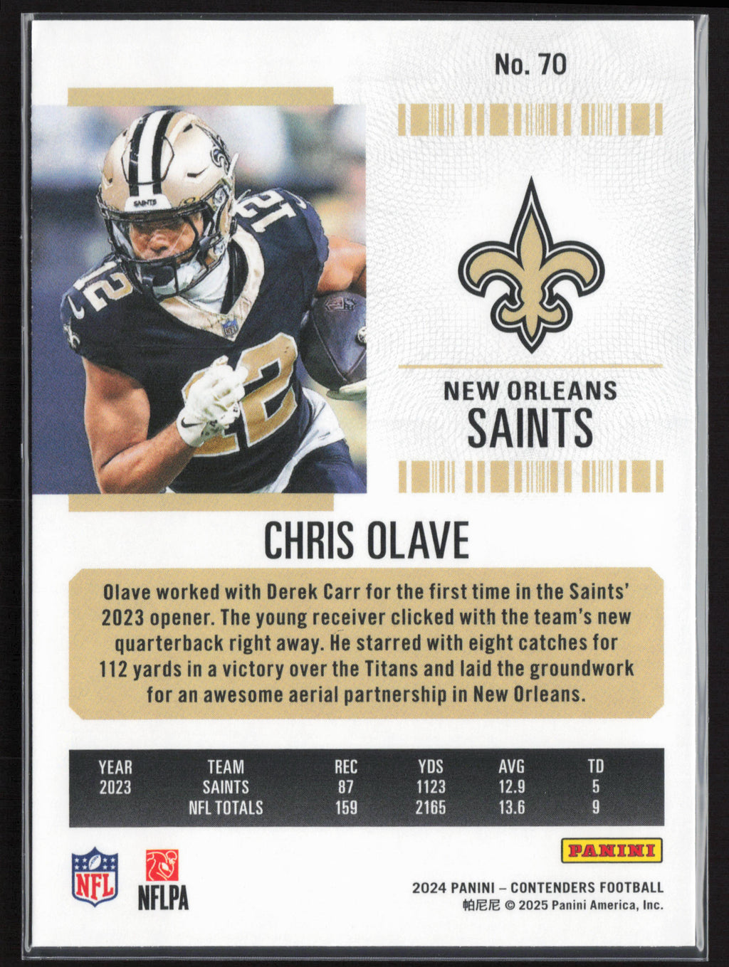 2024 Panini Contenders #70 Chris Olave Season Ticket Retail