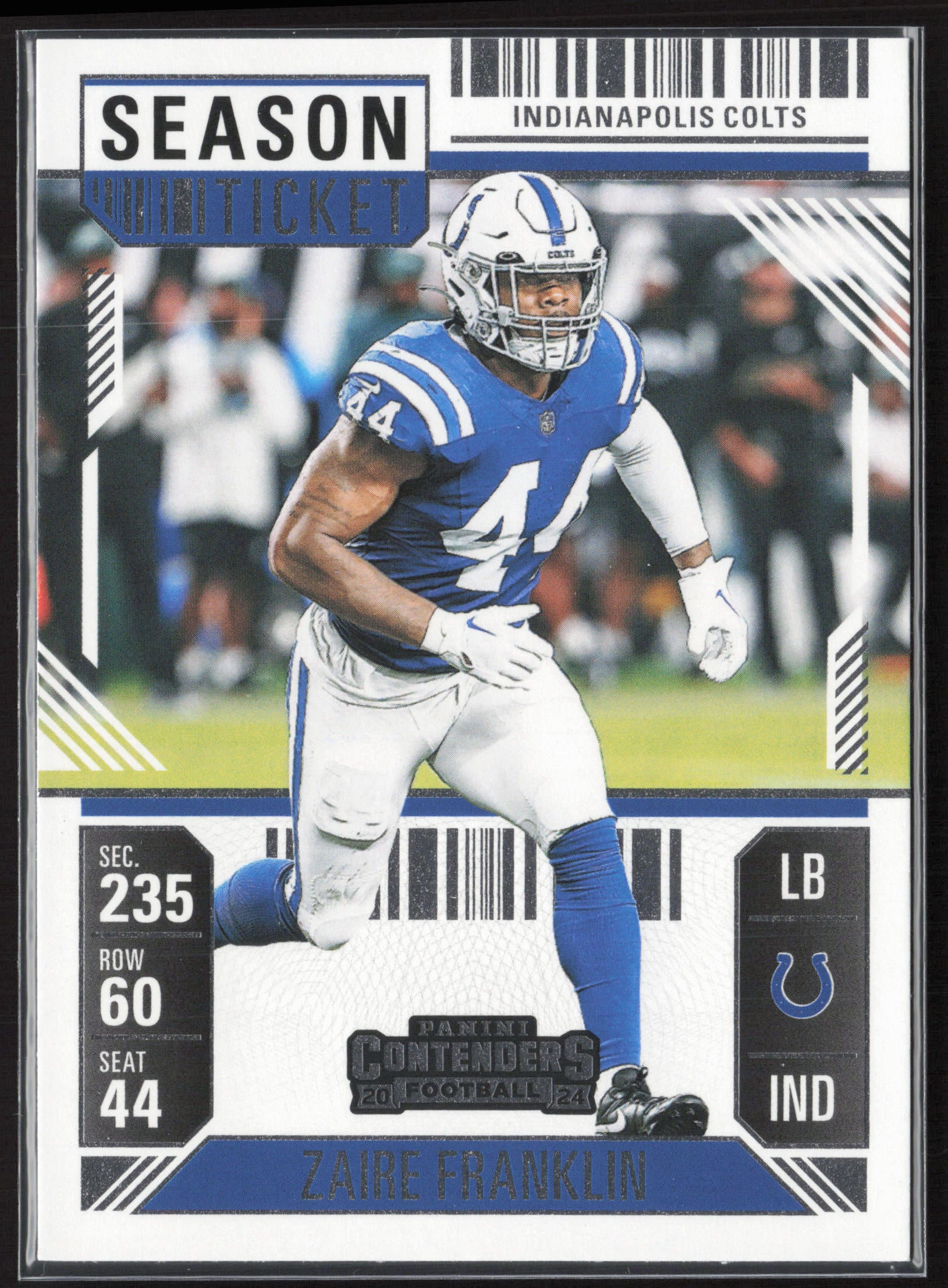 2024 Panini Contenders #44 Zaire Franklin Season Ticket Retail
