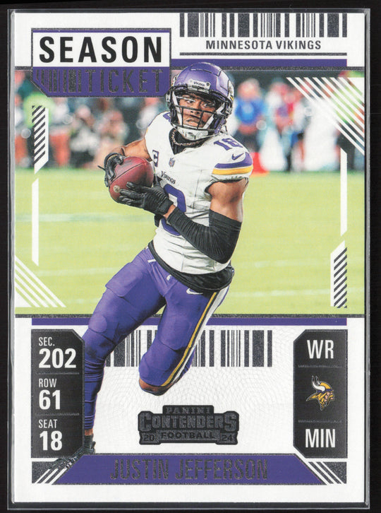 2024 Panini Contenders #65 Justin Jefferson Season Ticket Retail