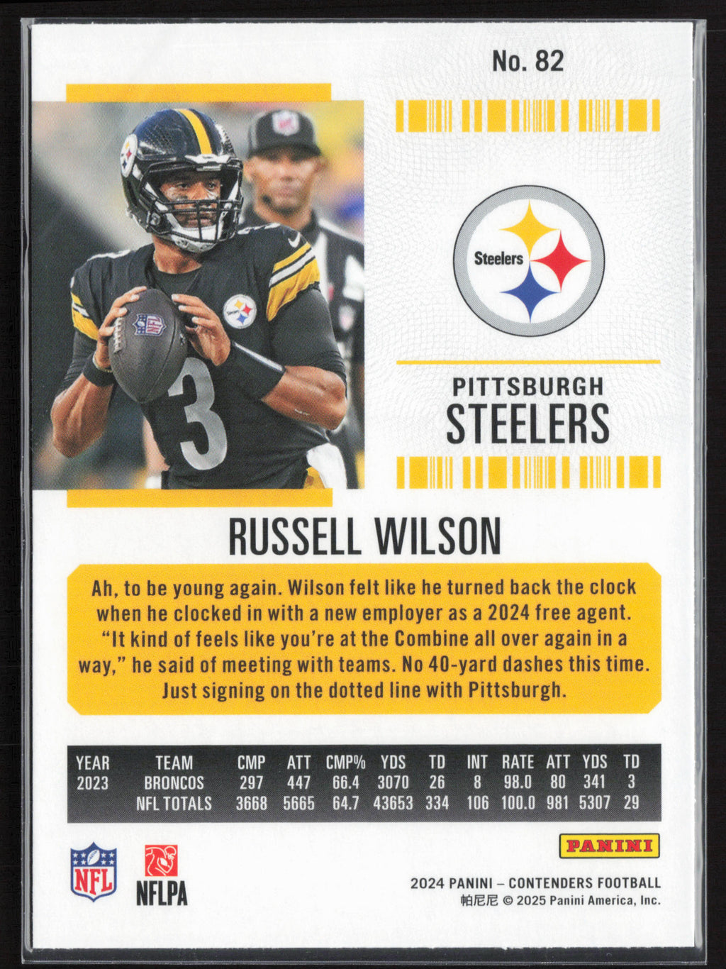 2024 Panini Contenders #82 Russell Wilson Season Ticket Retail