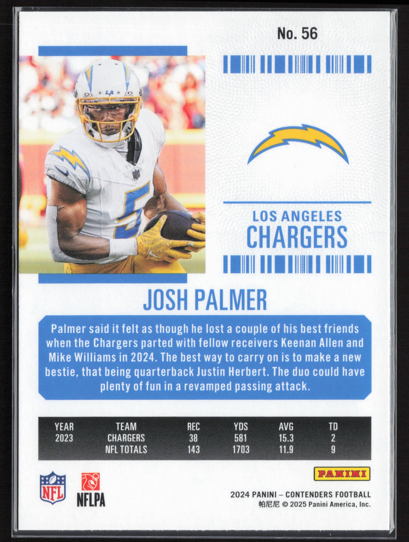 2024 Panini Contenders #56 Josh Palmer Season Ticket Retail