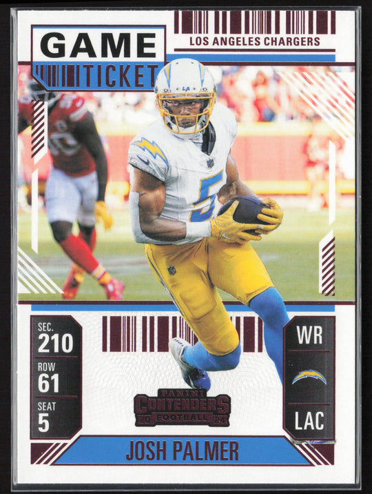 2024 Panini Contenders #56 Josh Palmer Game Ticket Red