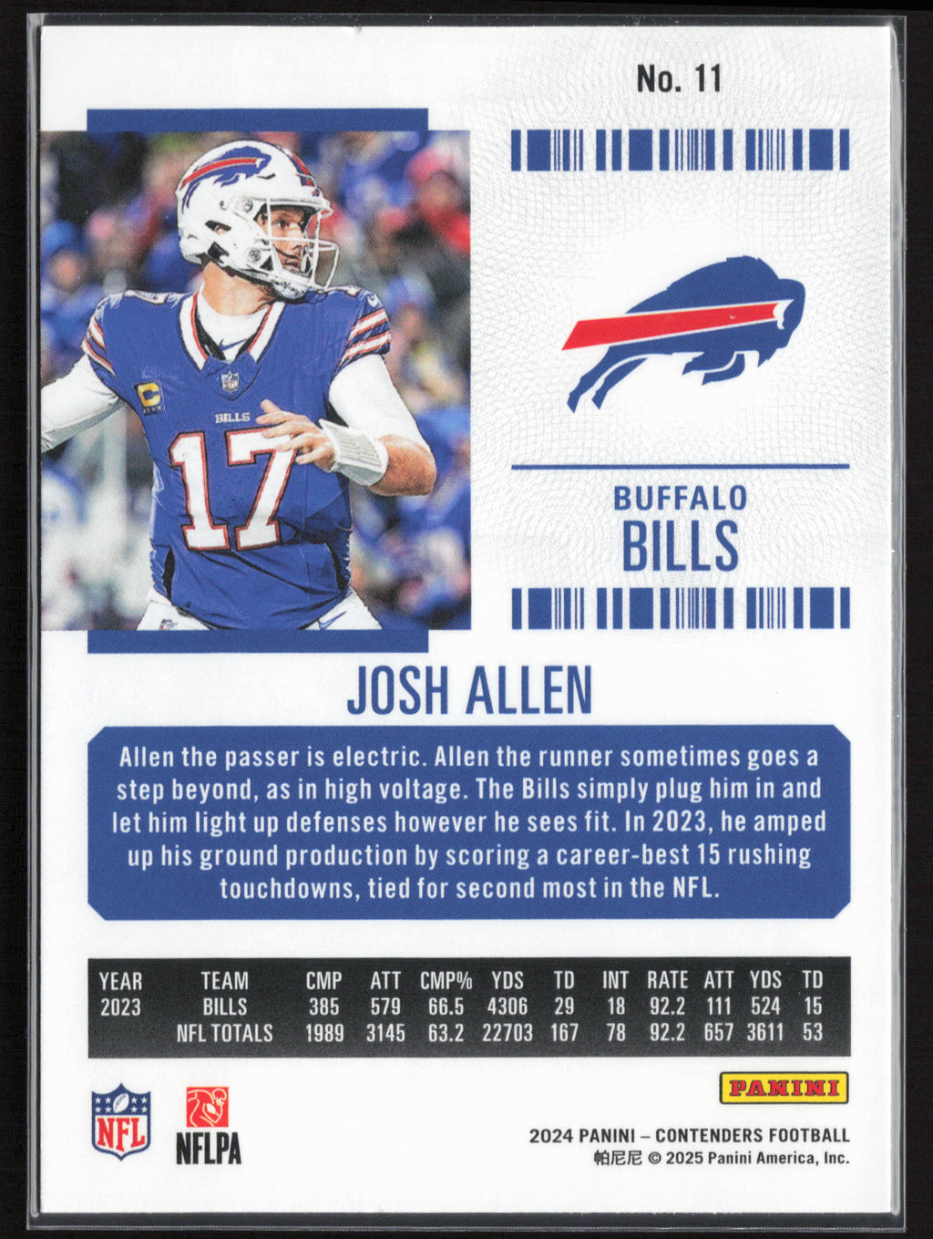 2024 Panini Contenders #11 Josh Allen Season Ticket Retail