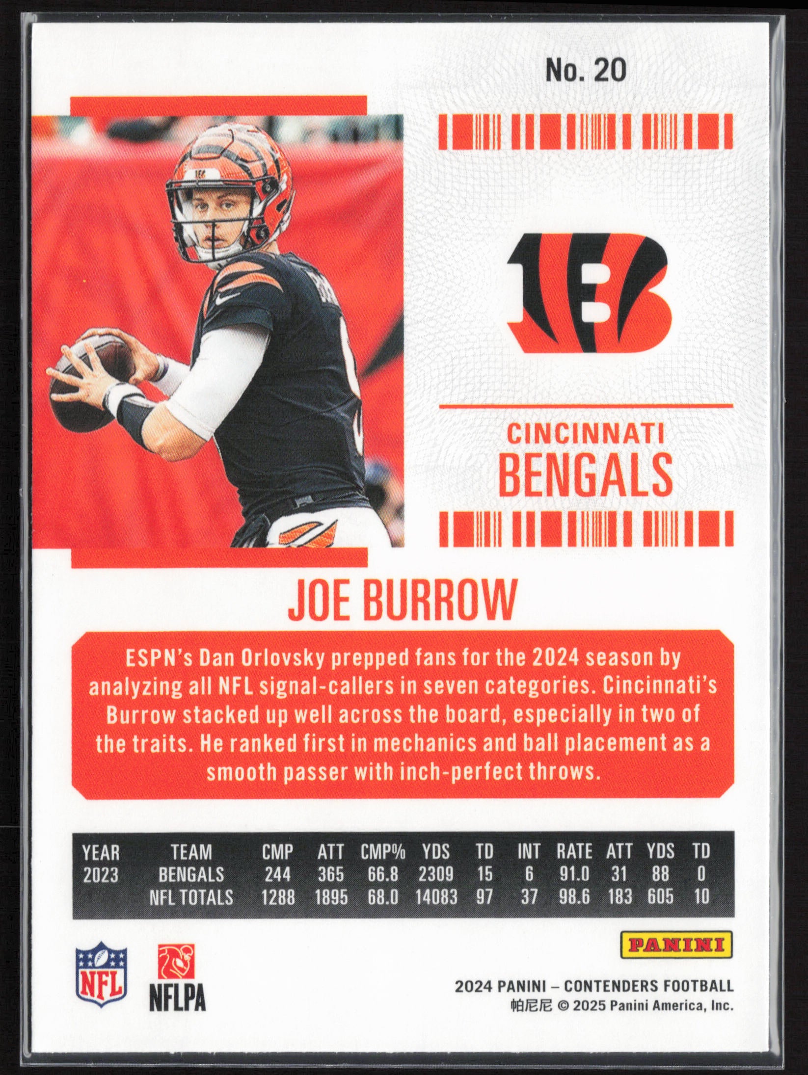 2024 Panini Contenders #20 Joe Burrow Season Ticket Retail