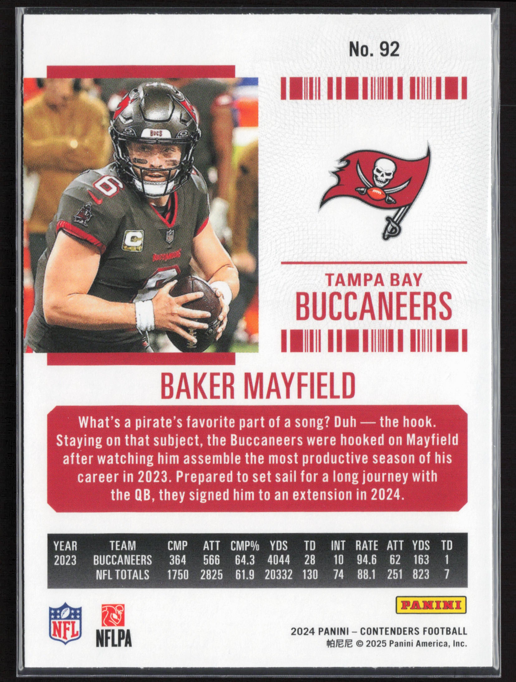 2024 Panini Contenders #92 Baker Mayfield Season Ticket Retail