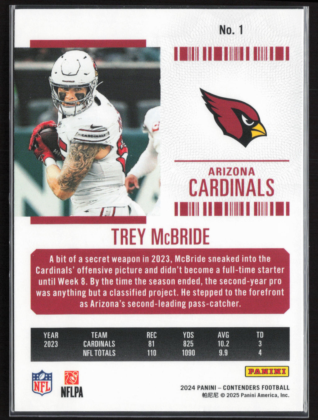 2024 Panini Contenders #1 Trey McBride Season Ticket Retail