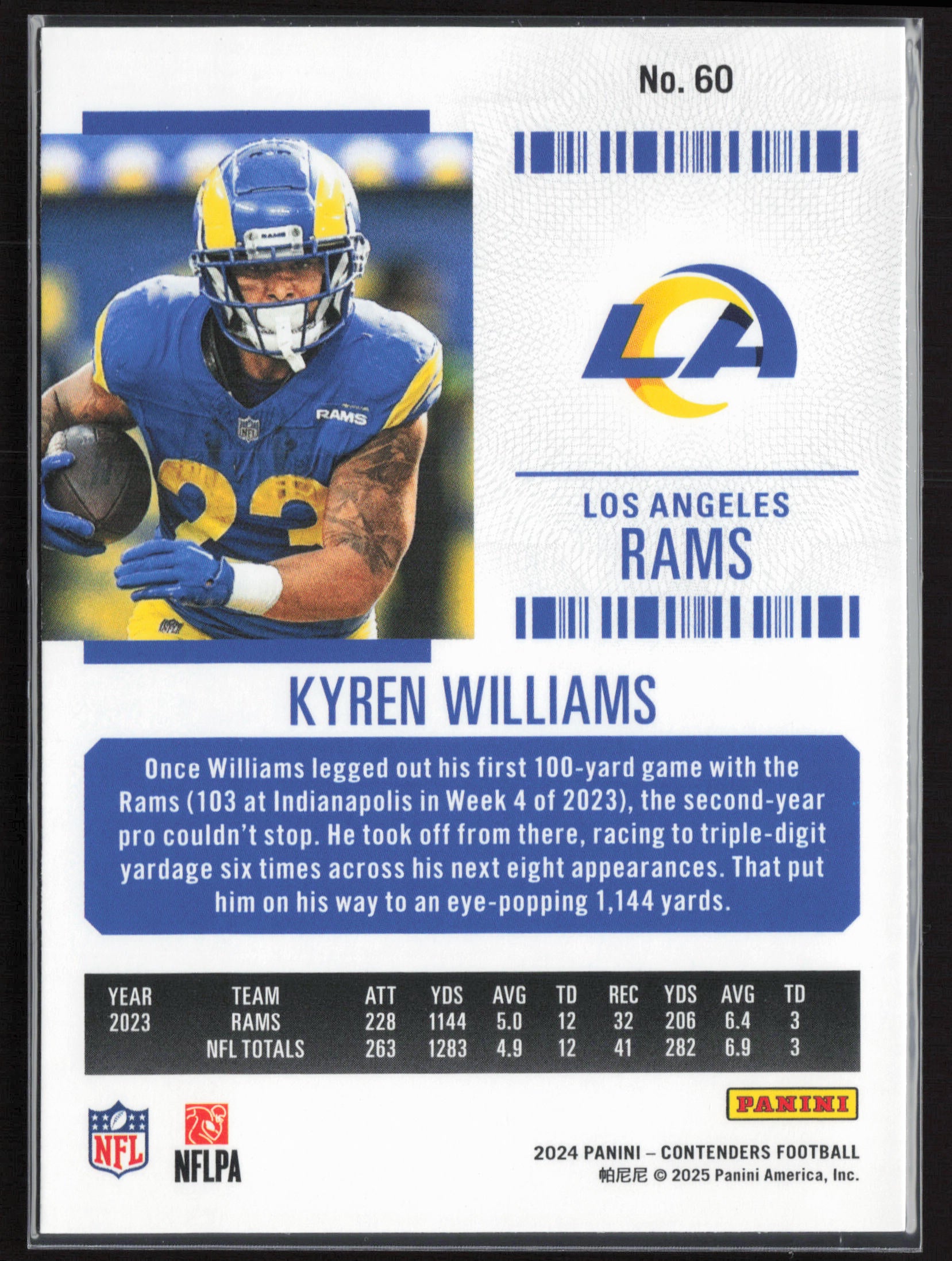 2024 Panini Contenders #60 Kyren Williams Season Ticket Retail