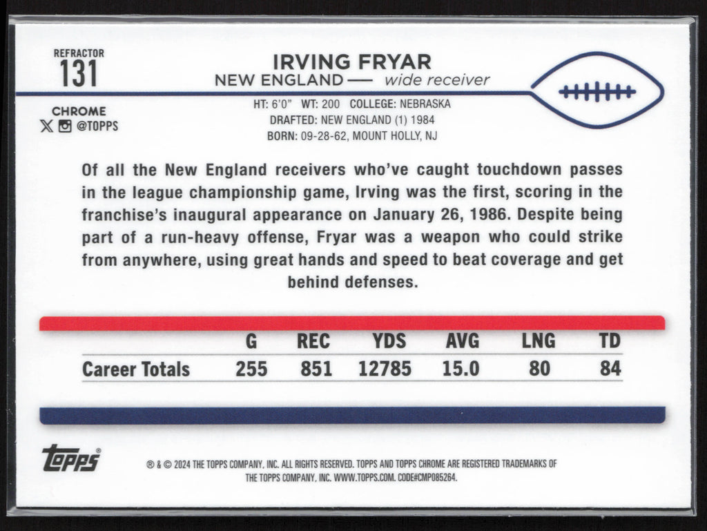 2024 Topps Chrome #131 Irving Fryar Refractor
