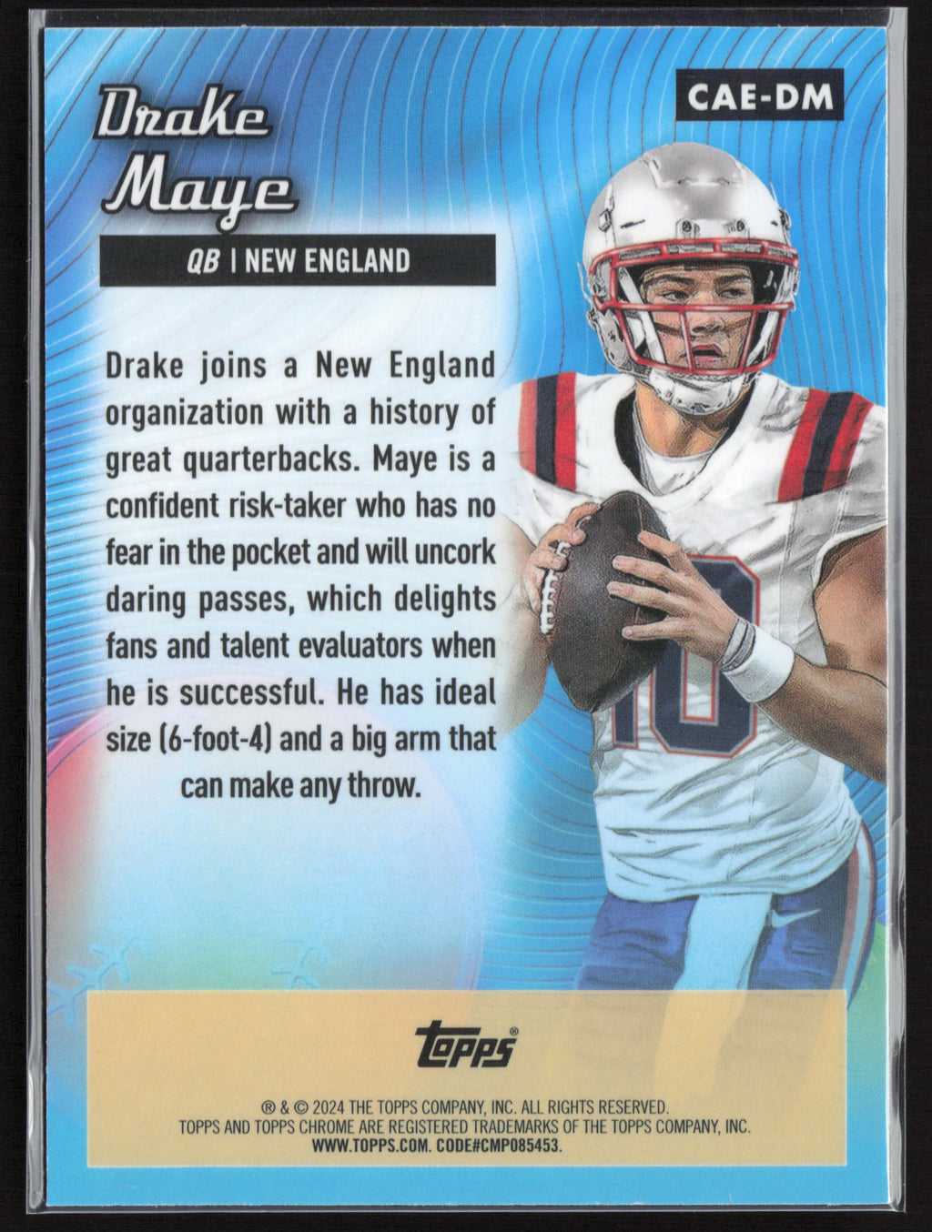 2024 Topps Chrome #CAE-DM Drake Maye Chrome All-Etch