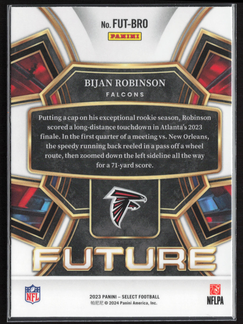 2023 Panini Select #FUT-BRO Bijan Robinson Select Future