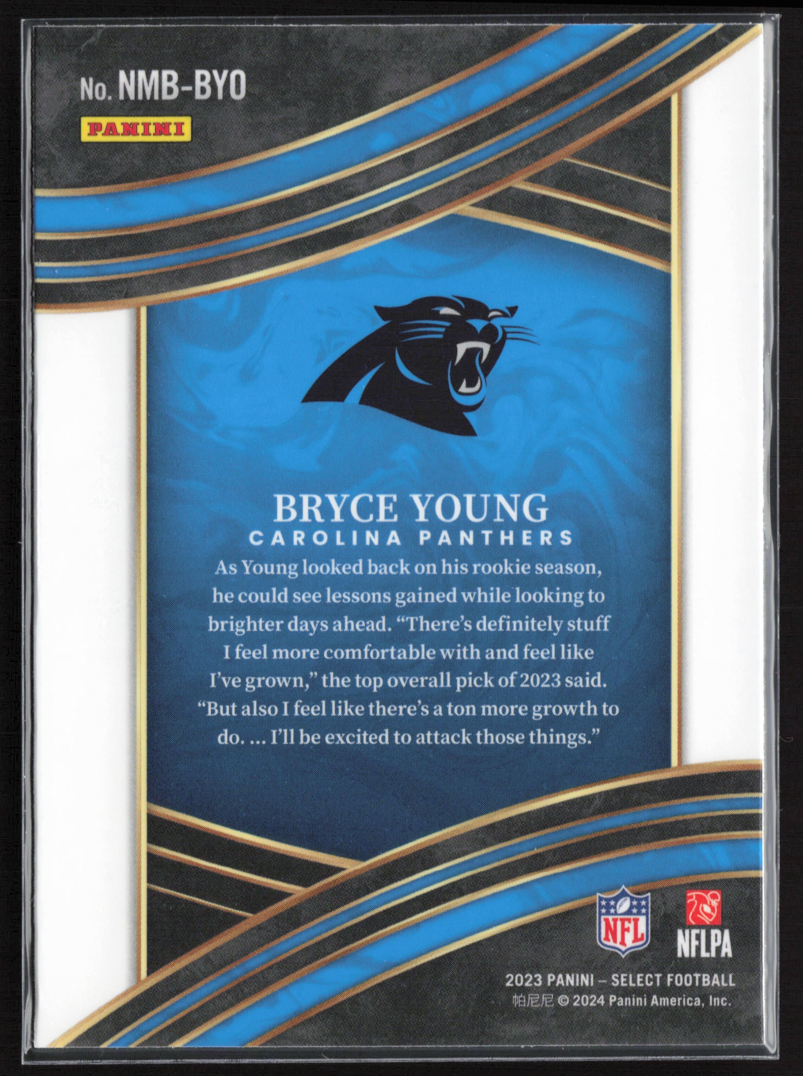 2023 Panini Select #NMB-BYO Bryce Young Select Numbers