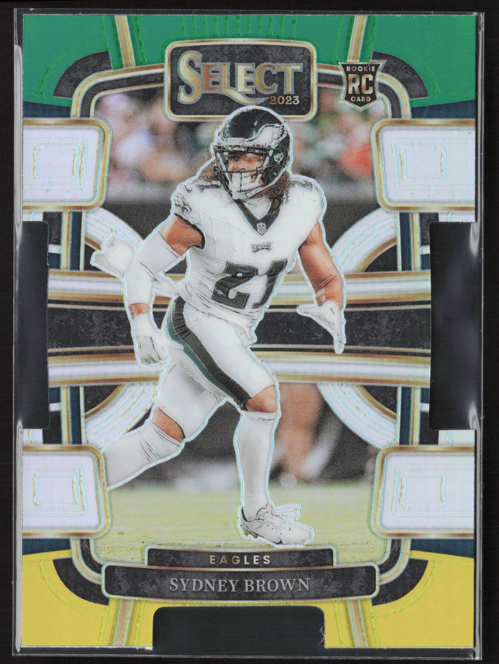 2023 Panini Select #80 Sydney Brown Green and Yellow Prizms Die Cuts