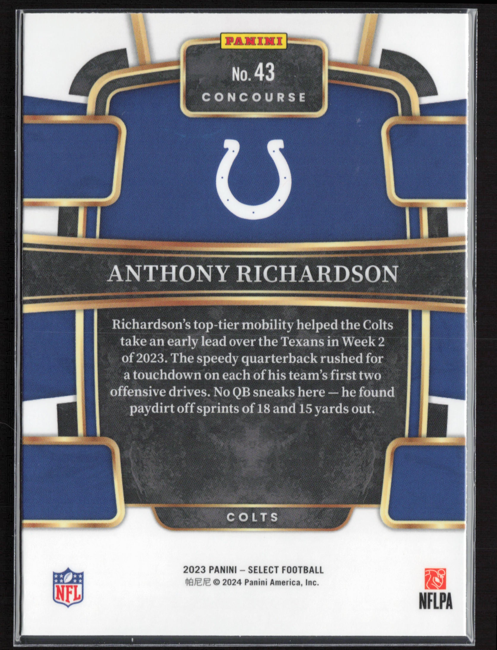 2023 Panini Select #43 Anthony Richardson