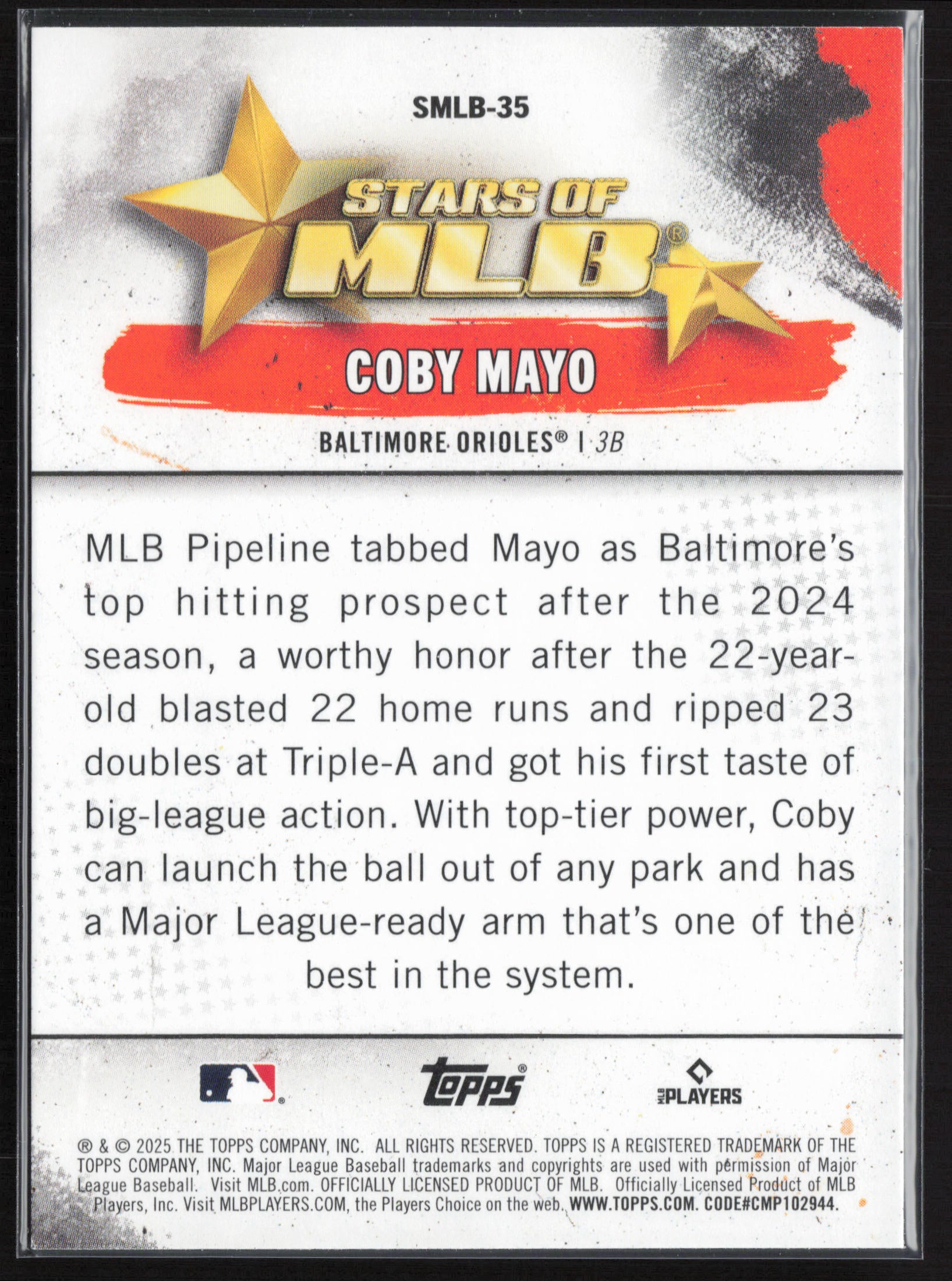 2025 Topps #SMLB-35 Coby Mayo Stars of MLB