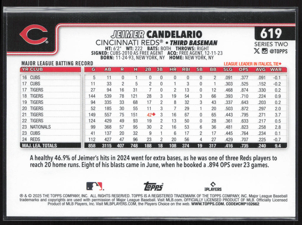 2025 Topps #619 Jeimer Candelario