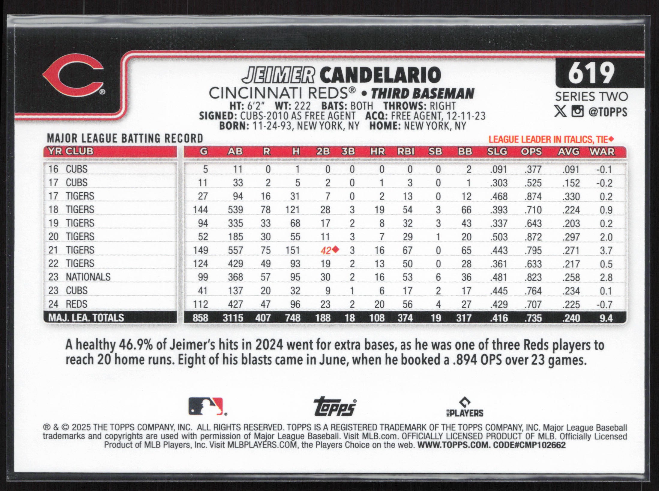 2025 Topps #619 Jeimer Candelario