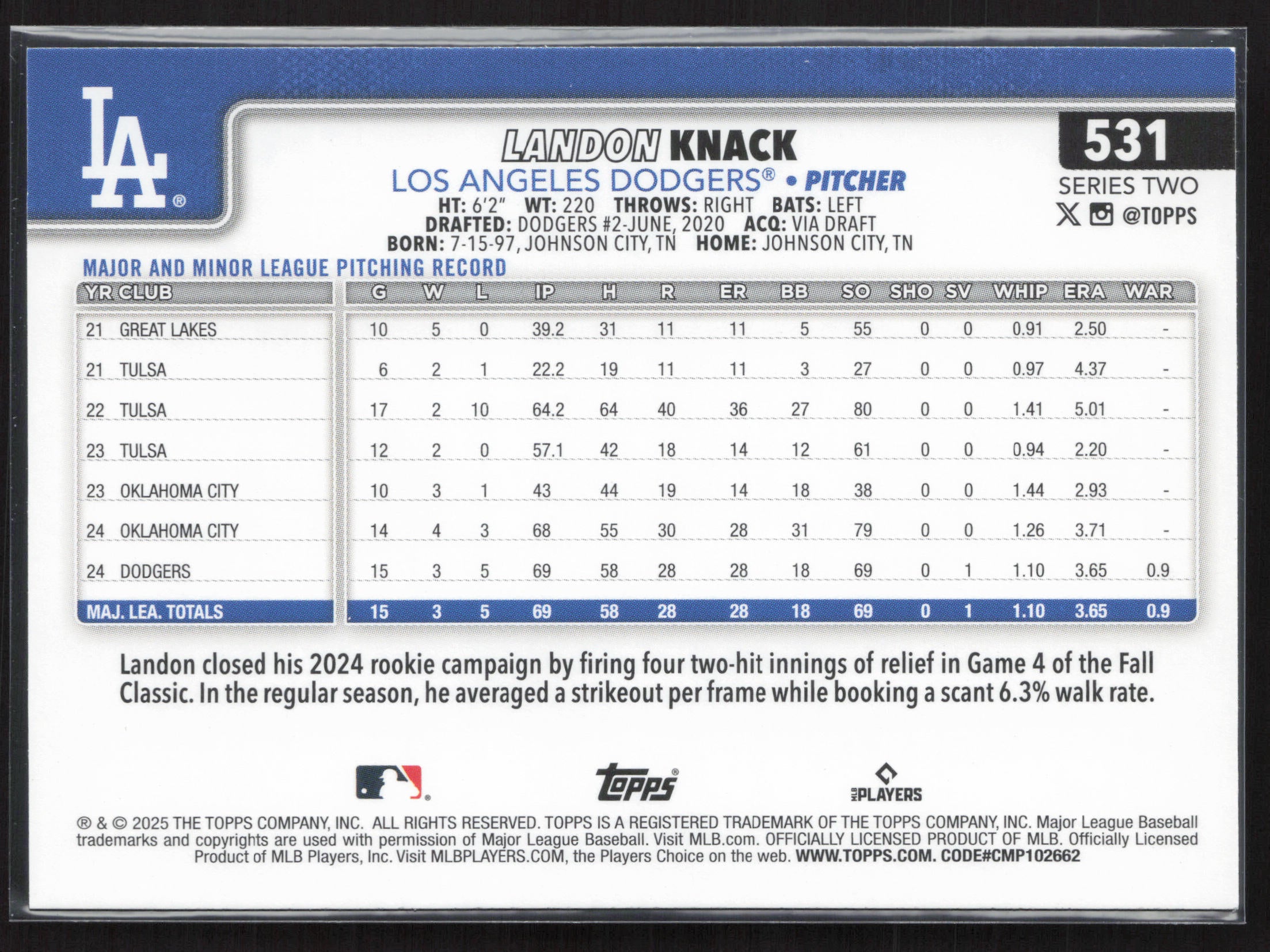 2025 Topps #531 Landon Knack