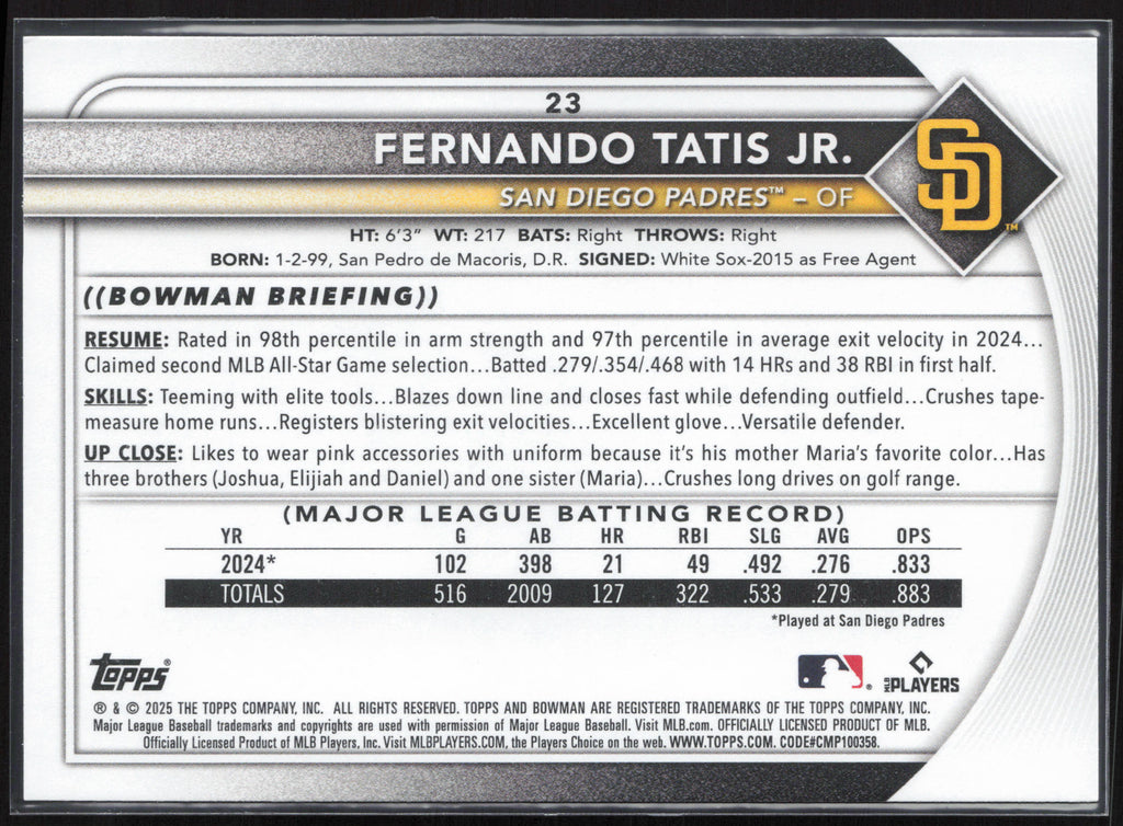 2025 Bowman #23 Fernando Tatis Jr.