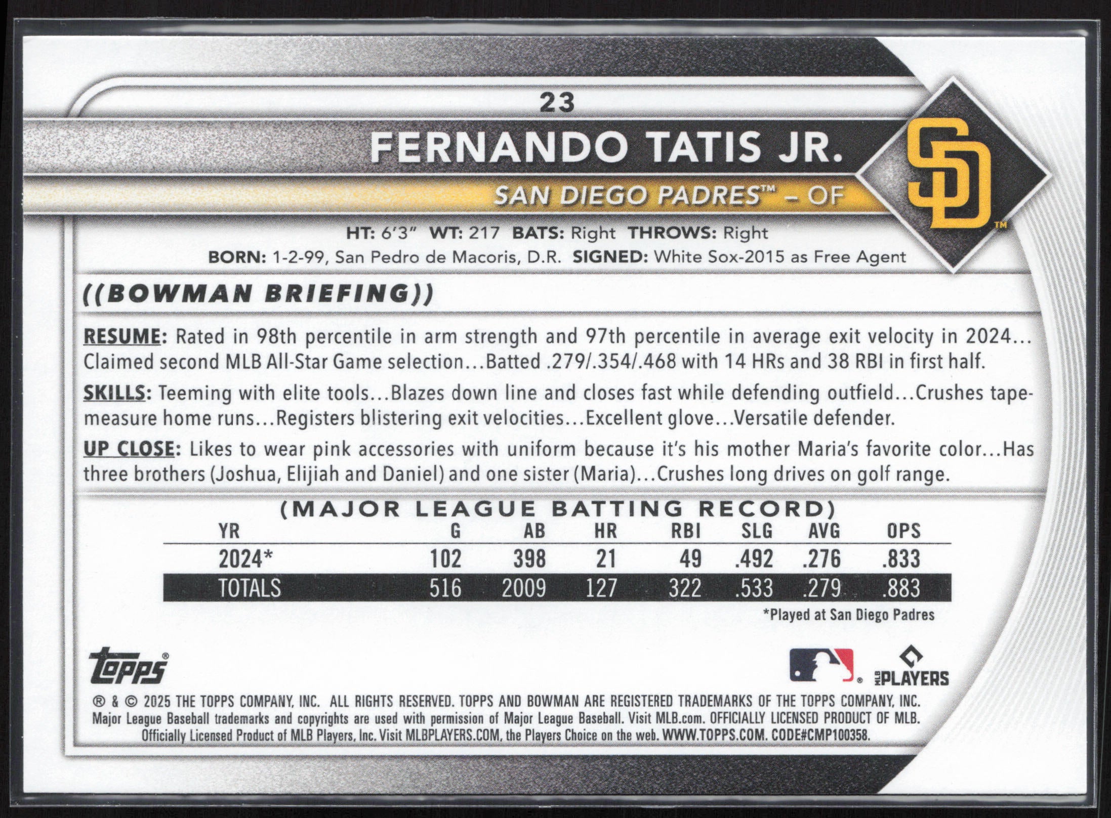 2025 Bowman #23 Fernando Tatis Jr.