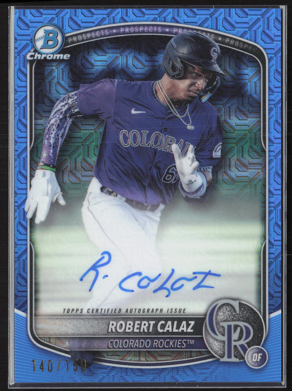 2025 Bowman #BMA-RC Robert Calaz Chrome Prospects Autographs Mojo Blue #/150