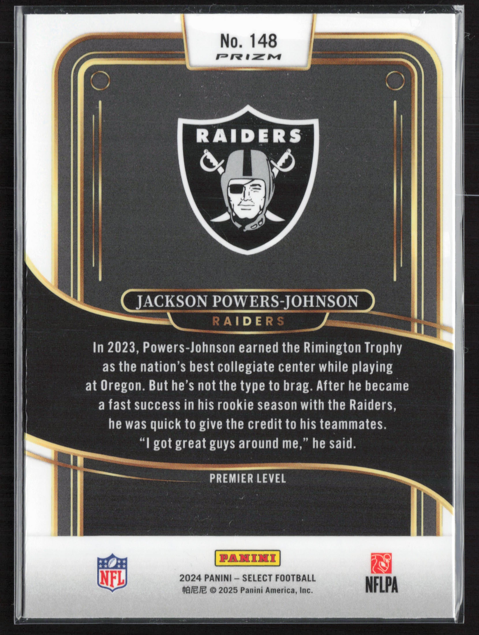 2024 Panini Select #148 Jackson Powers-Johnson Green & Yellow Prizm Shock