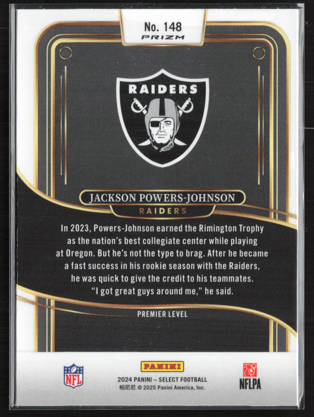 2024 Panini Select #148 Jackson Powers-Johnson Green & Yellow Prizm Shock