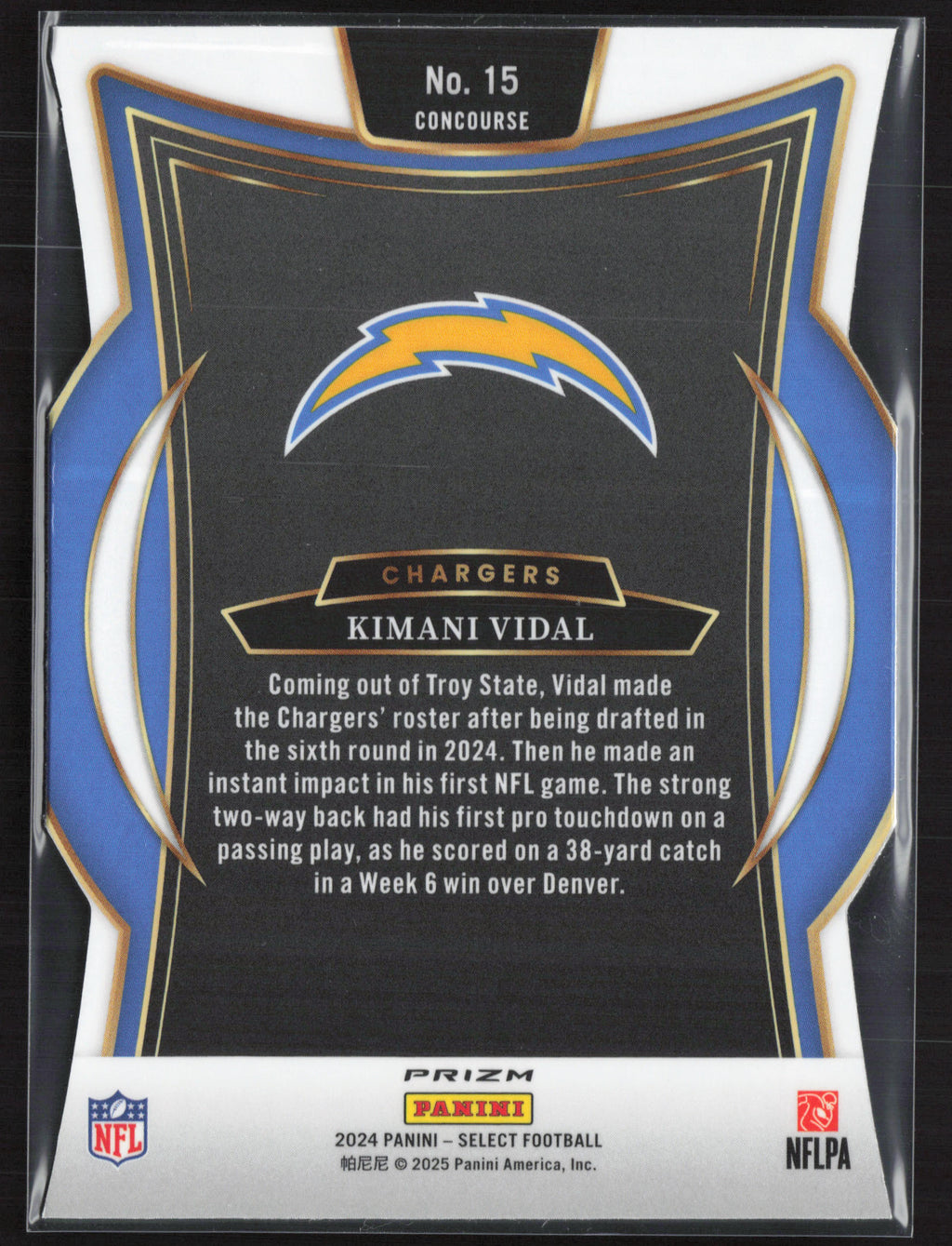 2024 Panini Select #15 Kimani Vidal Silver Prizm Die Cut