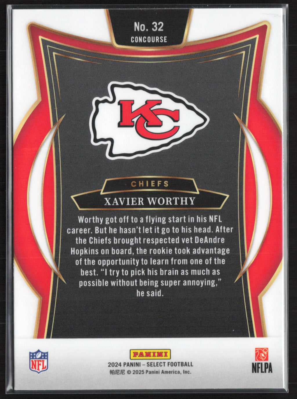 2024 Panini Select #32 Xavier Worthy