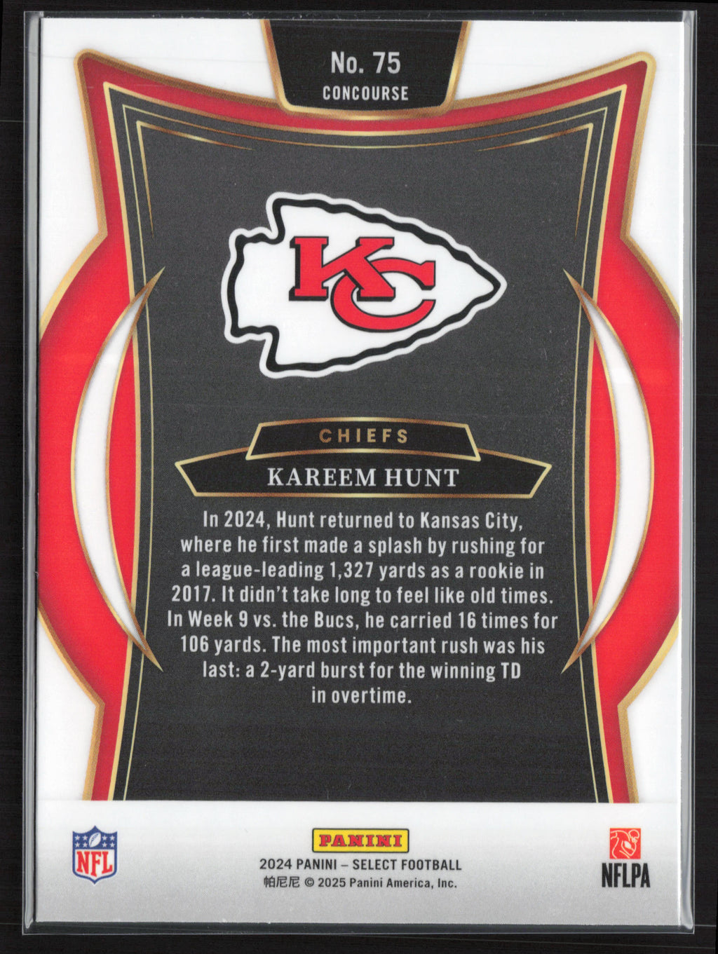 2024 Panini Select #75 Kareem Hunt
