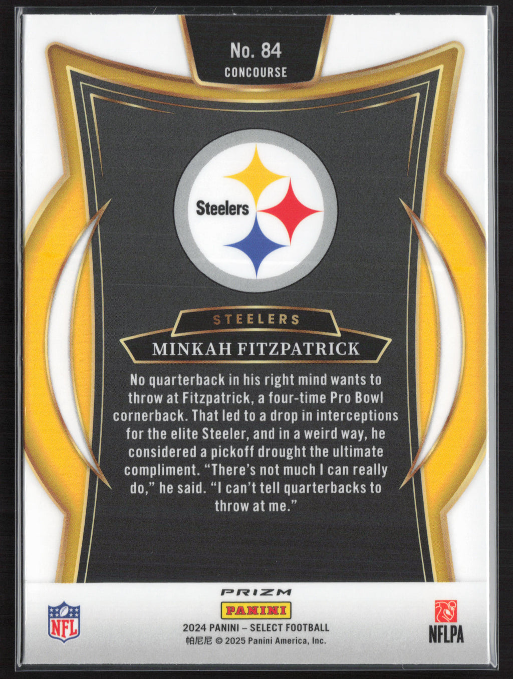 2024 Panini Select #84 Minkah Fitzpatrick Green & Yellow Prizm Shock