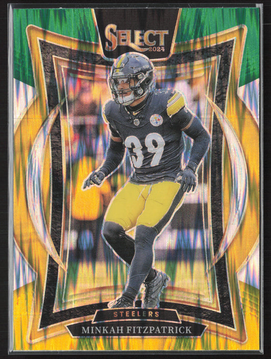 2024 Panini Select #84 Minkah Fitzpatrick Green & Yellow Prizm Shock
