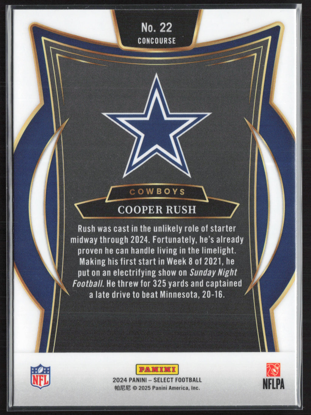 2024 Panini Select #22 Cooper Rush