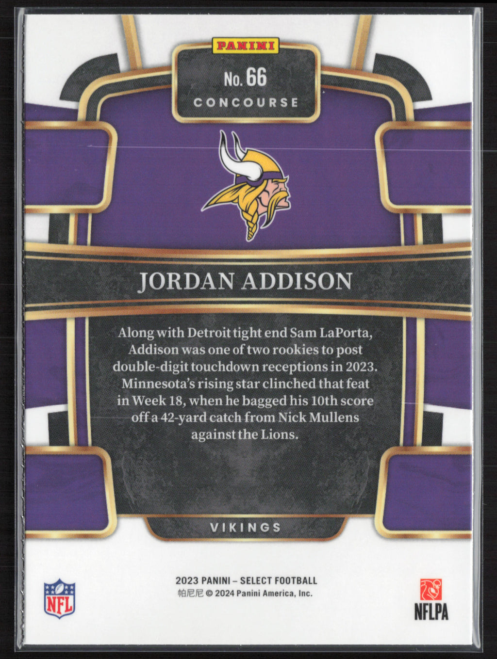 2023 Panini Select #66 Jordan Addison