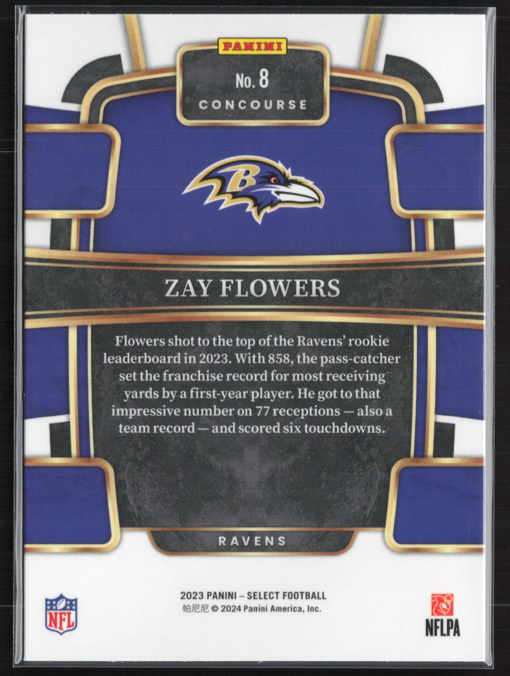 2023 Panini Select #8 Zay Flowers