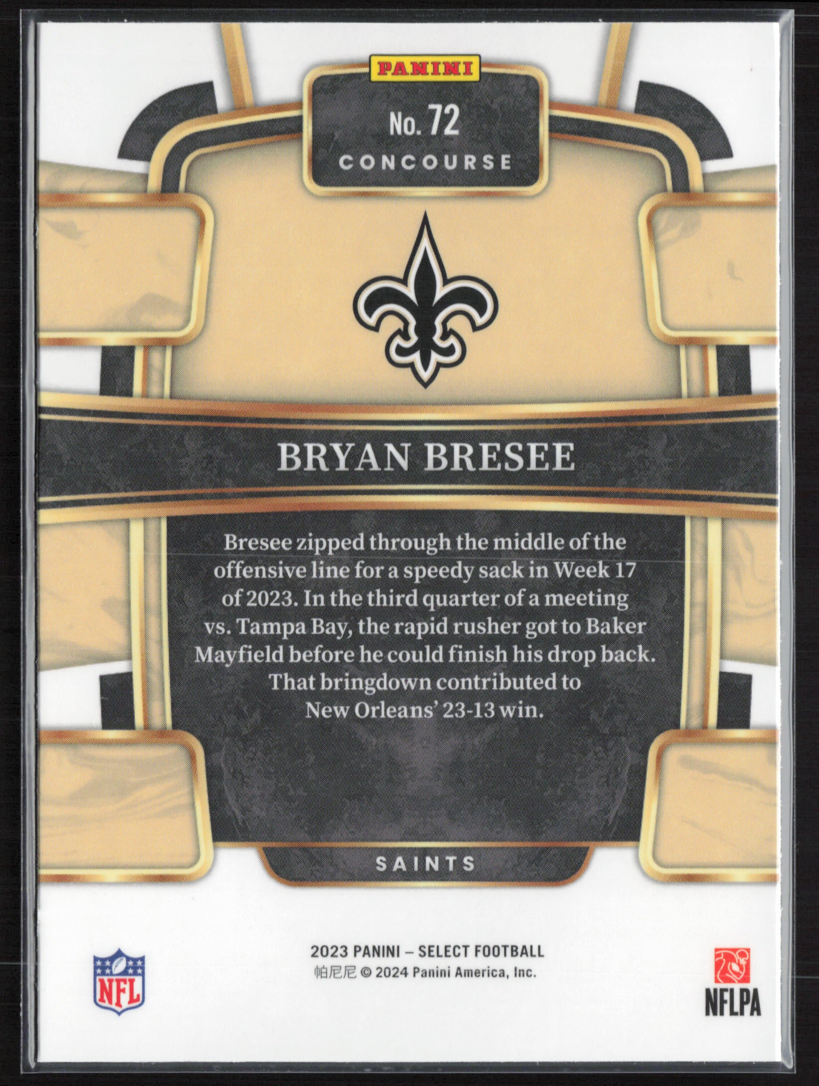 2023 Panini Select #72 Bryan Bresee