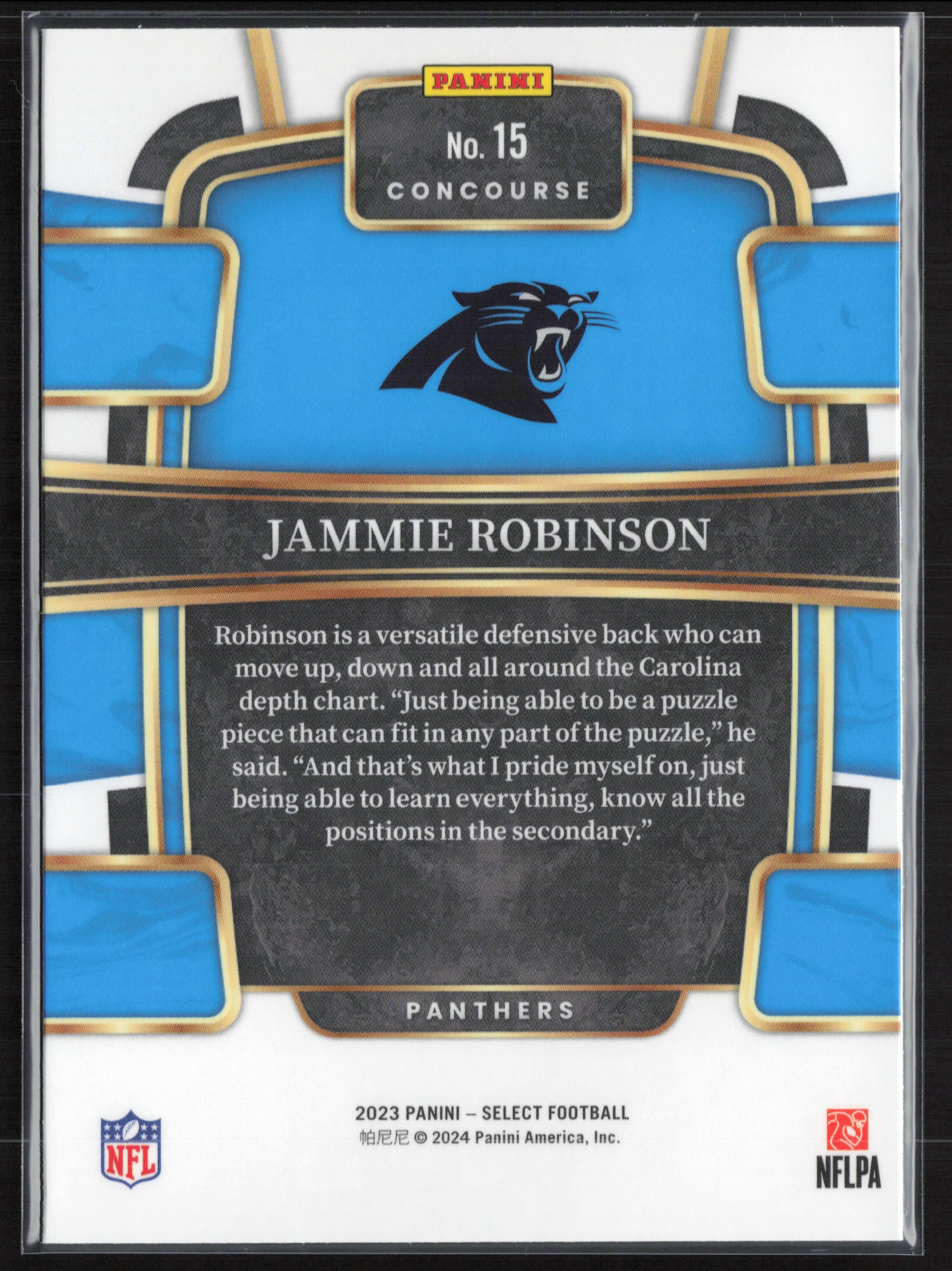 2023 Panini Select #15 Jammie Robinson