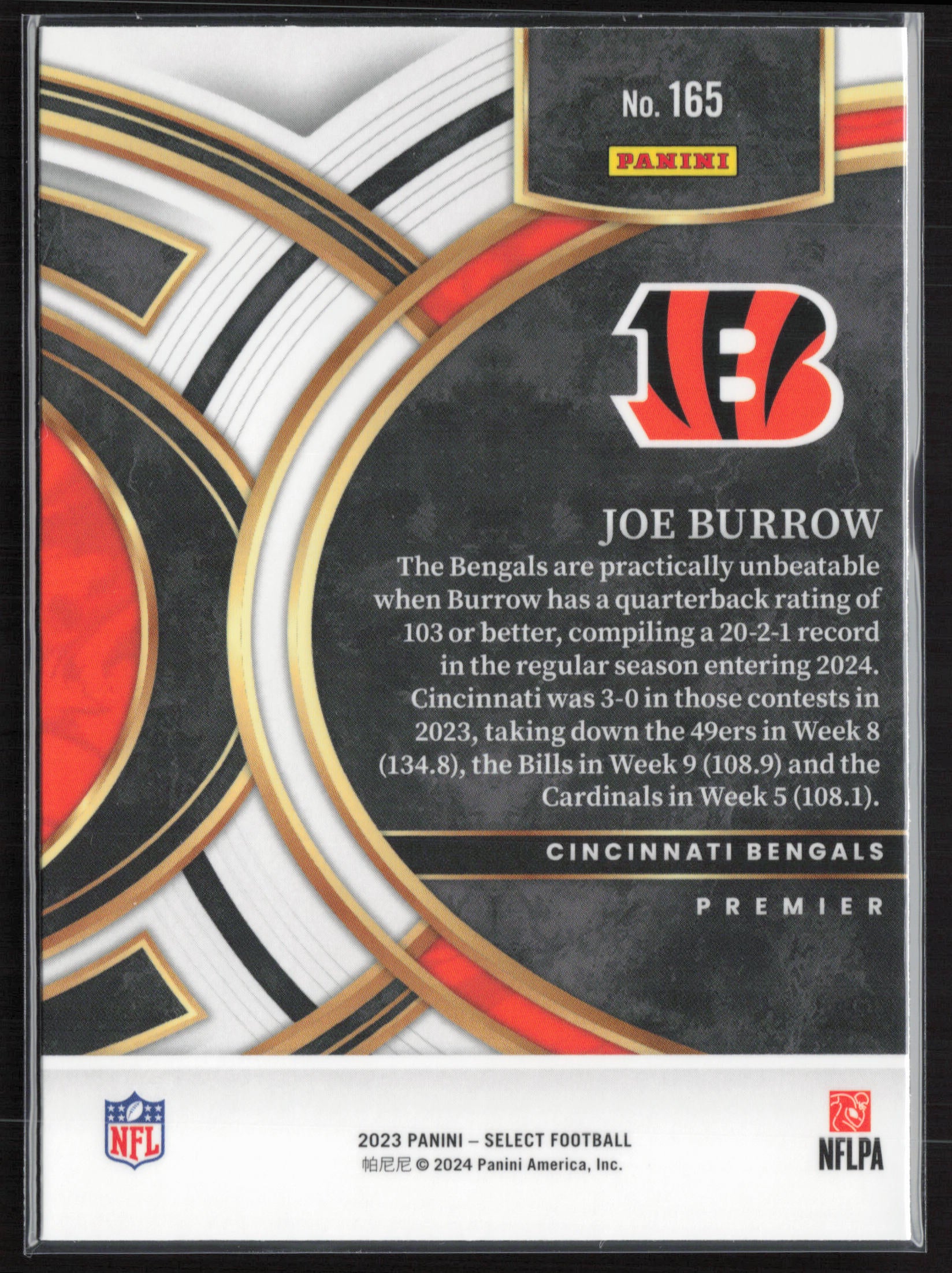 2023 Panini Select #165 Joe Burrow
