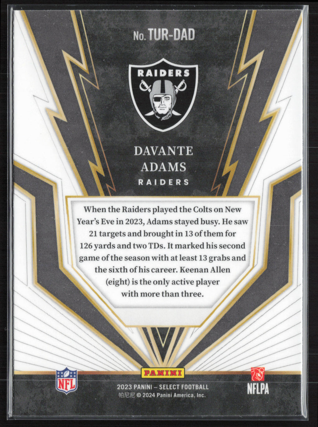 2023 Panini Select #TUR-DAD Davante Adams Turbocharged