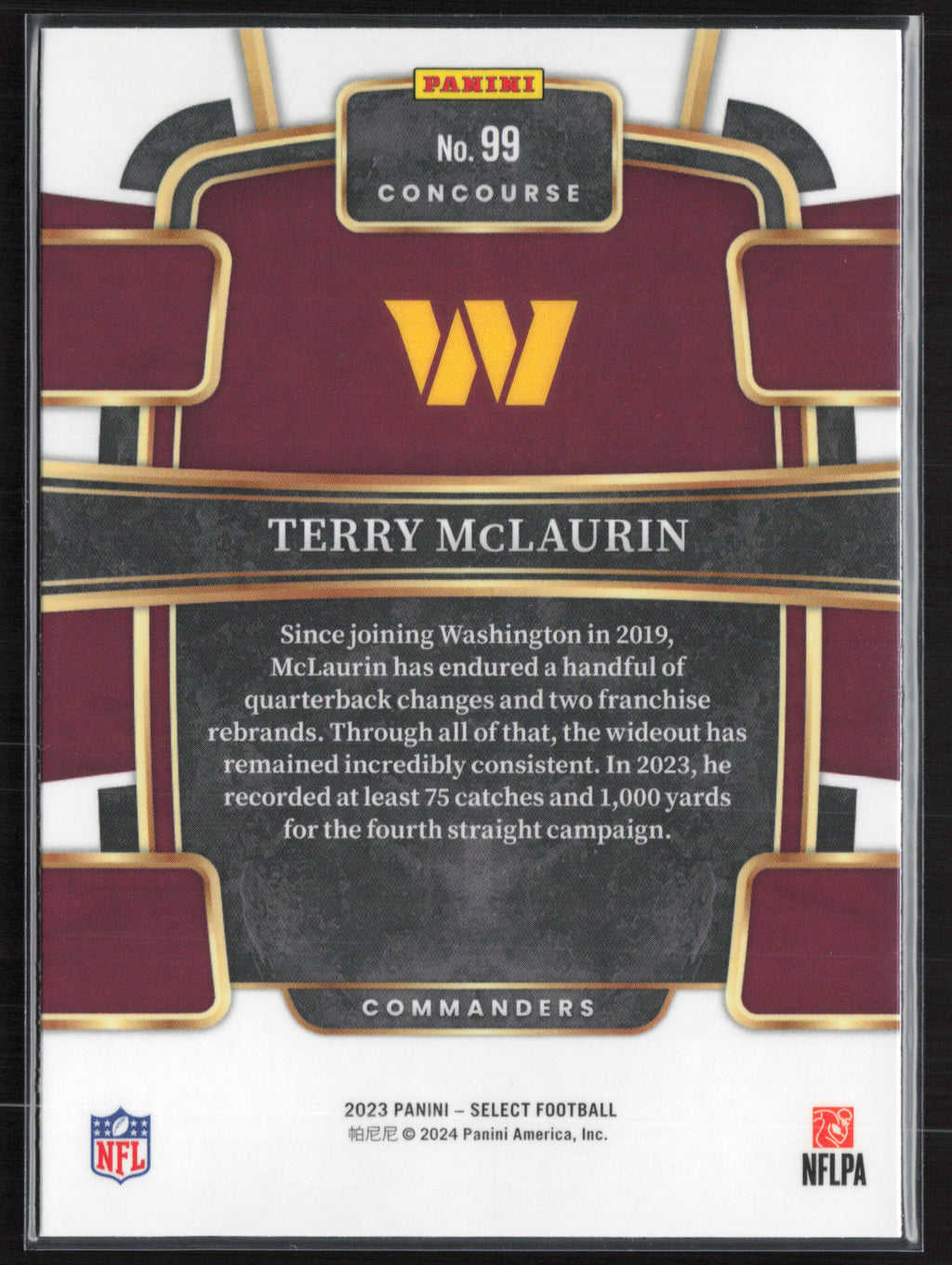 2023 Panini Select #99 Terry McLaurin