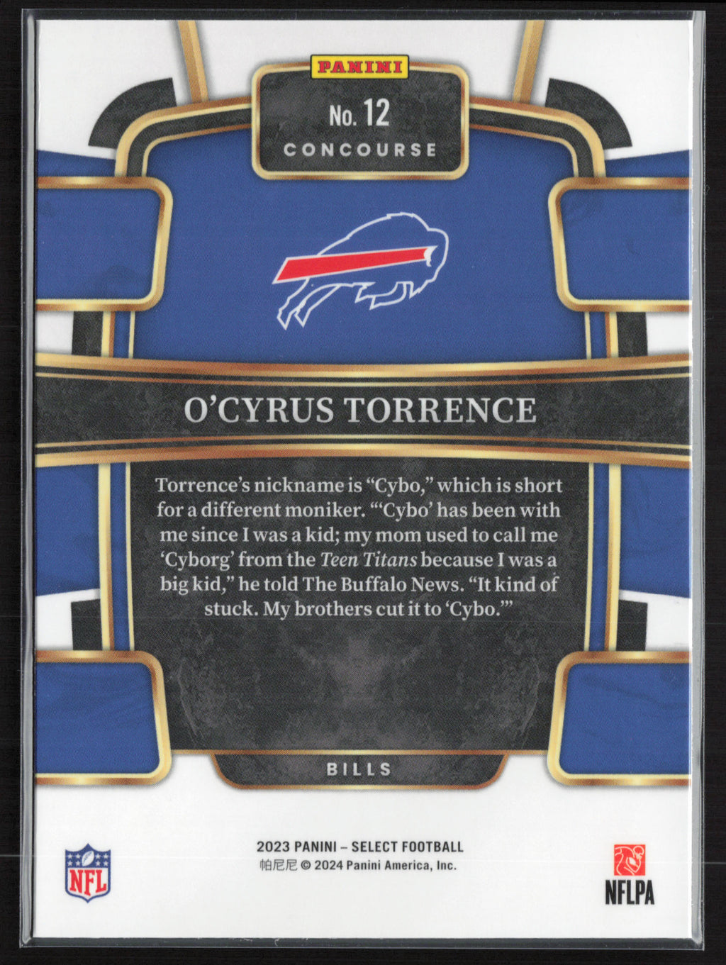 2023 Panini Select #12 O'Cyrus Torrence
