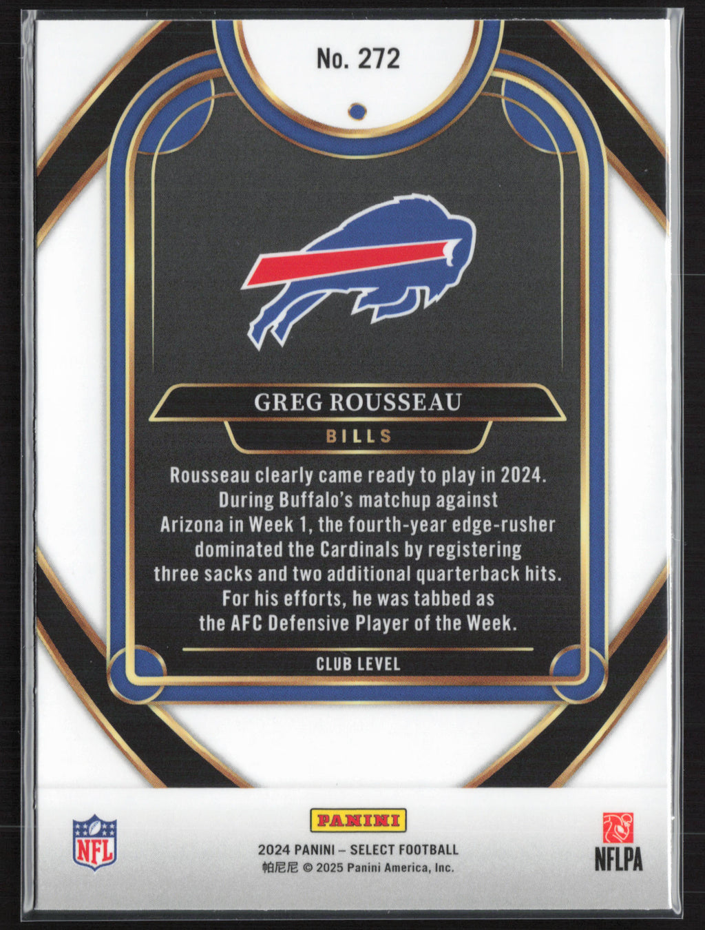 2024 Panini Select #272 Greg Rousseau
