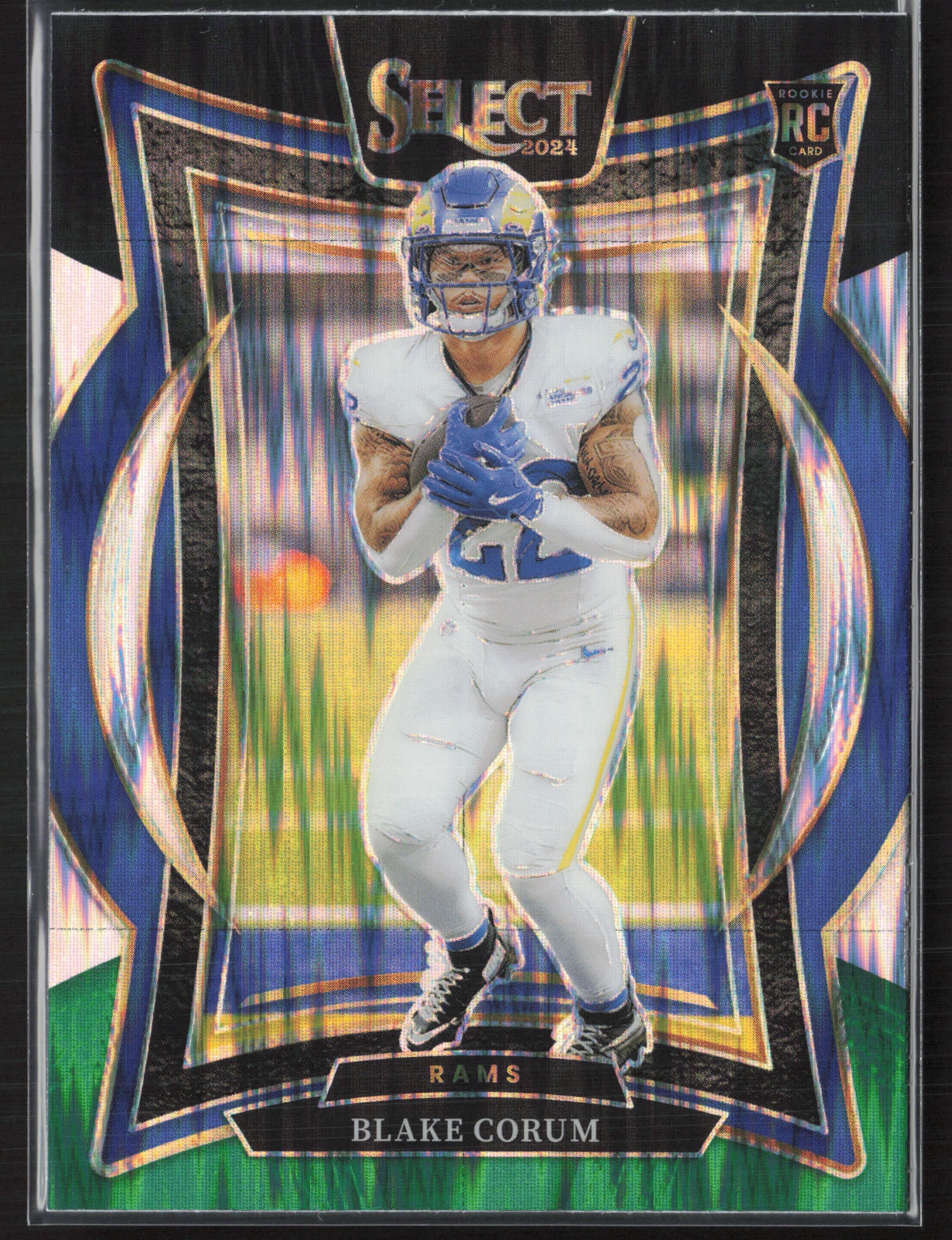 2024 Panini Select #9 Blake Corum Black & Green Prizm Shock