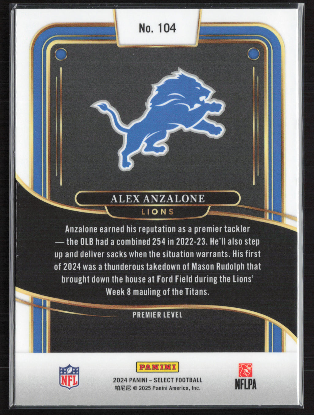 2024 Panini Select #104 Alex Anzalone