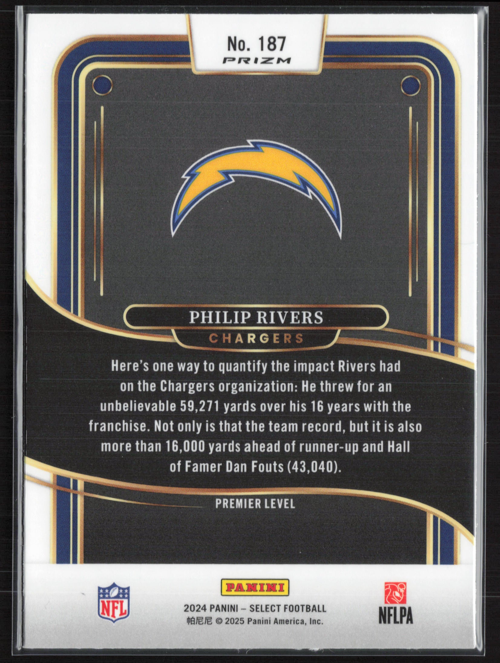 2024 Panini Select #187 Philip Rivers Black & Green Prizm Shock