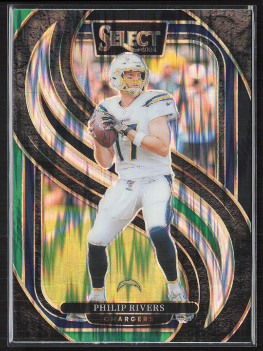 2024 Panini Select #187 Philip Rivers Black & Green Prizm Shock