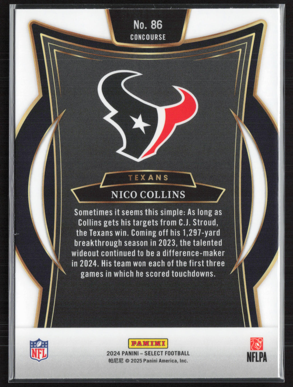 2024 Panini Select #86 Nico Collins
